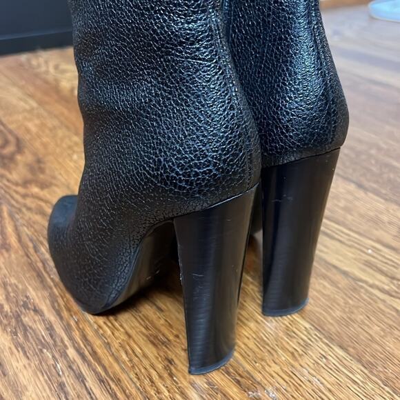 3.1 Phillip Lim - Black Pebbled Leather Stiletto Ankle Booties Sz 36 - Picture 5 of 10